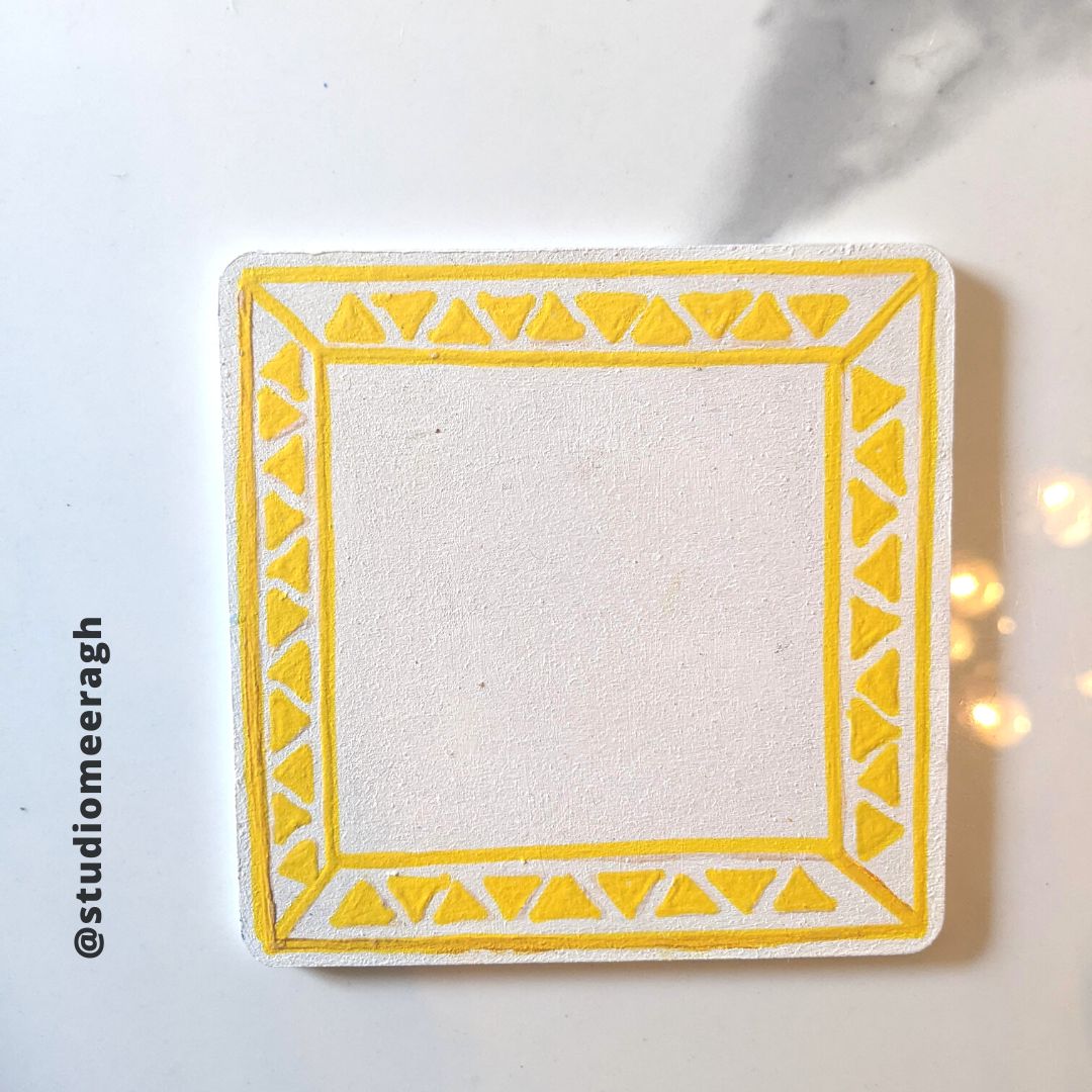 White and Yellow Triangle Coasters