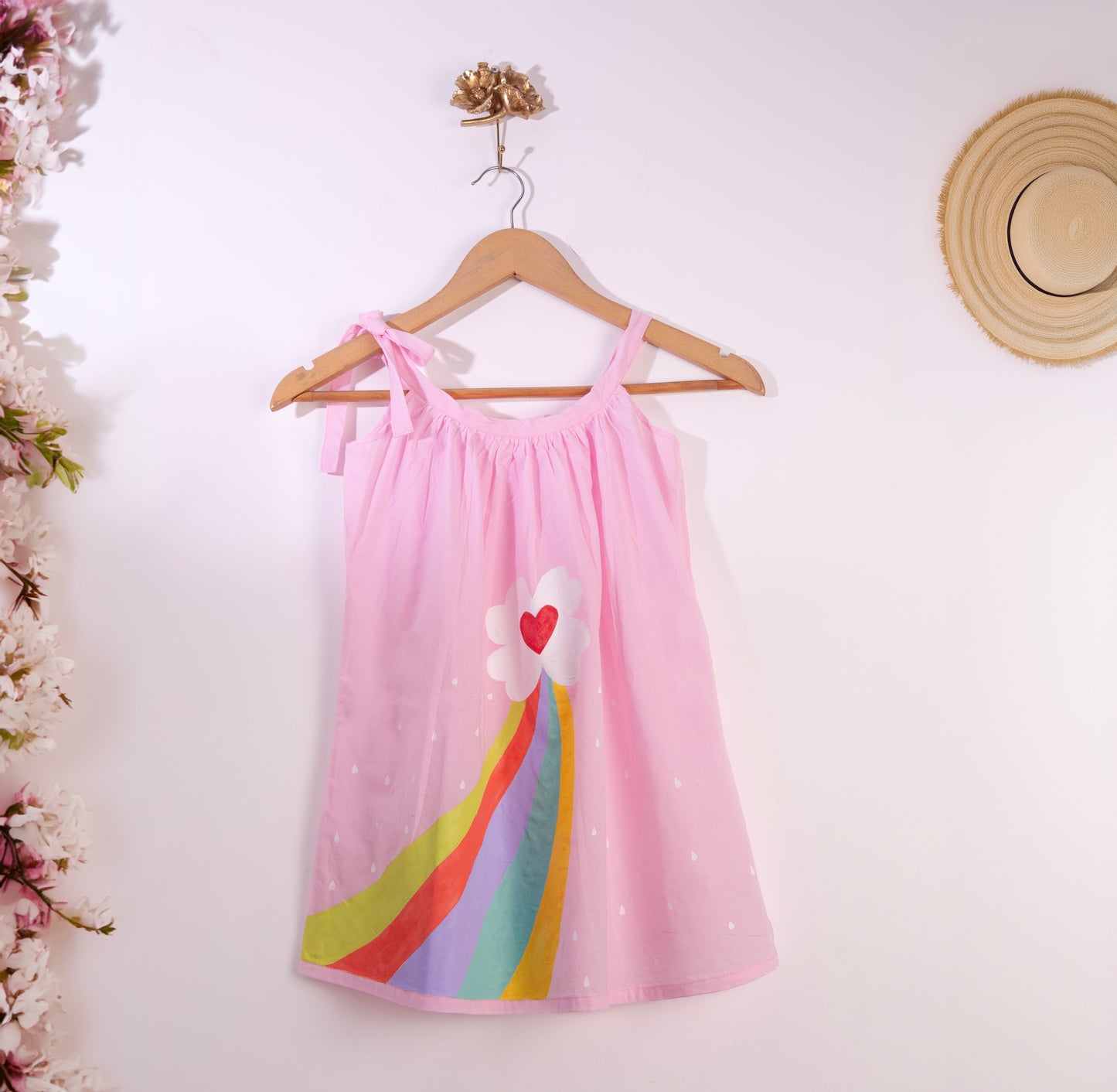 Gulabi Indradhanush Kids' Frock