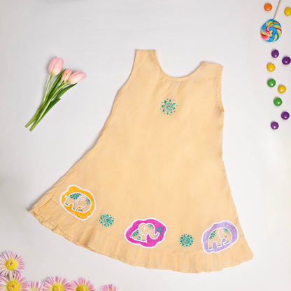 Sunny Elefant Handpainted Frock