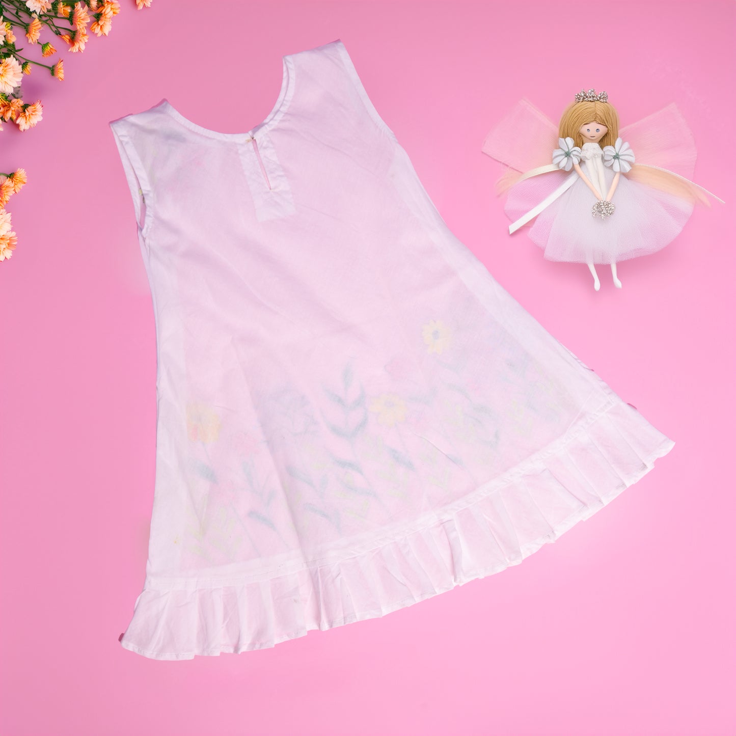 Ivory Bloom Kids' Handpainted Frock