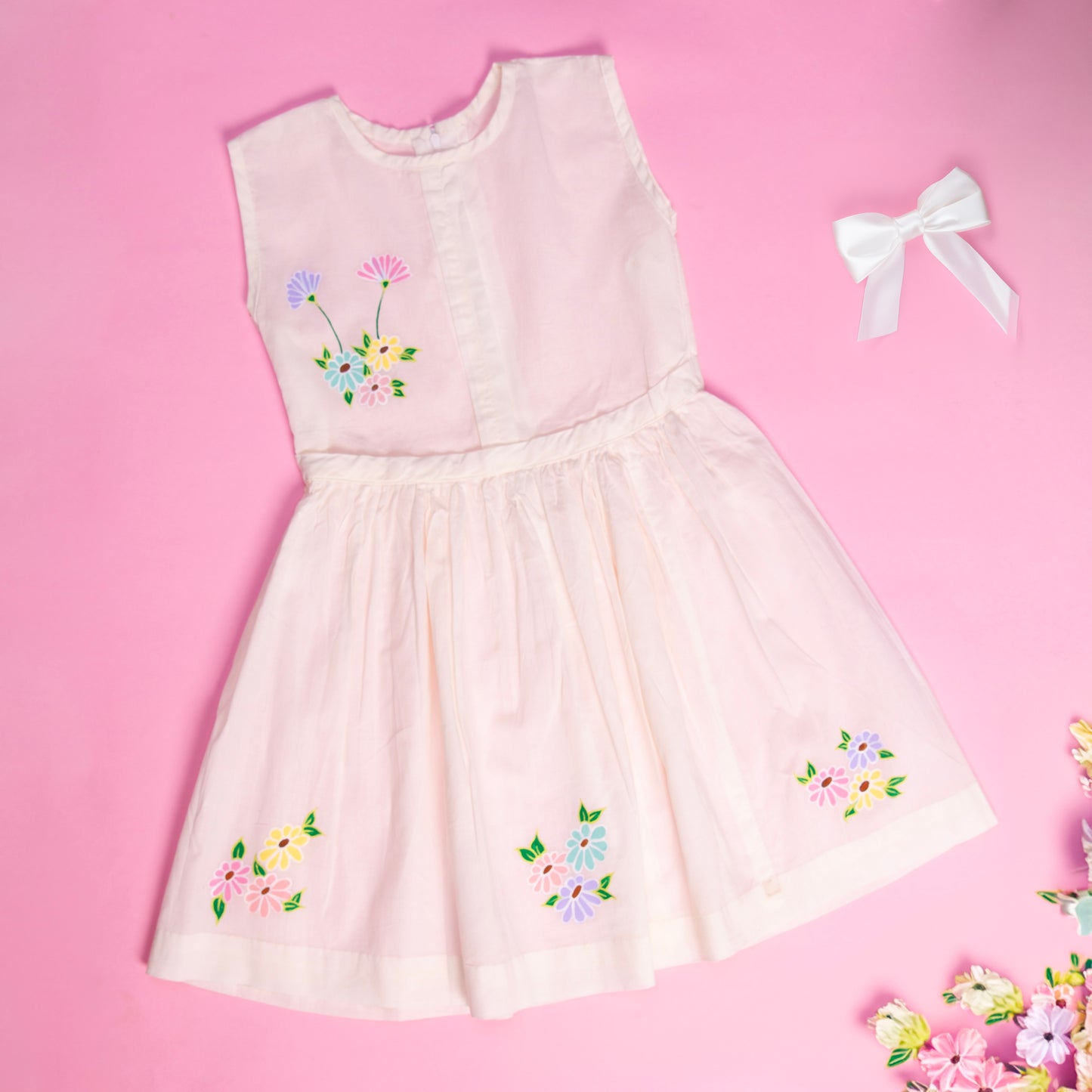 Pearl Petal Handpainted Frock