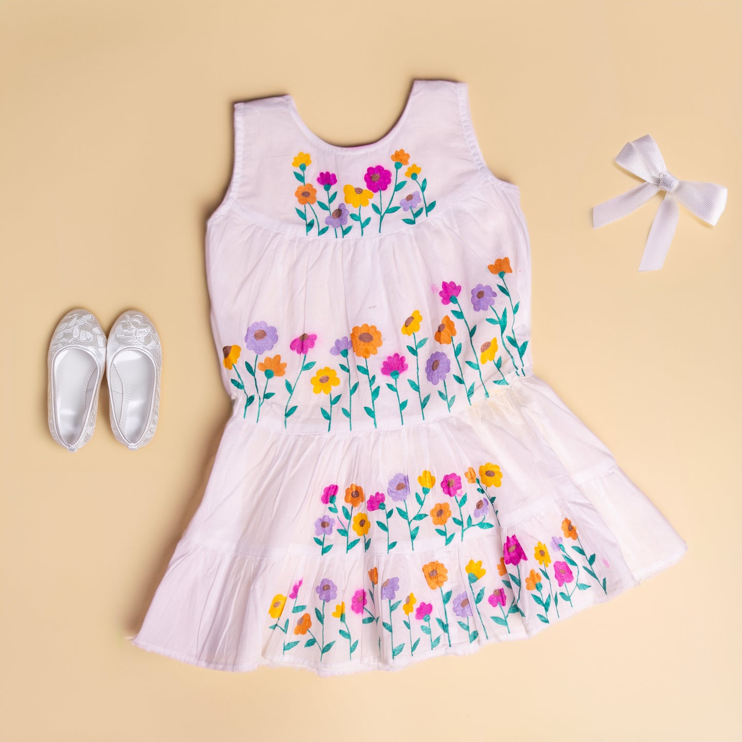 Blossom Canvas Handpainted Frock