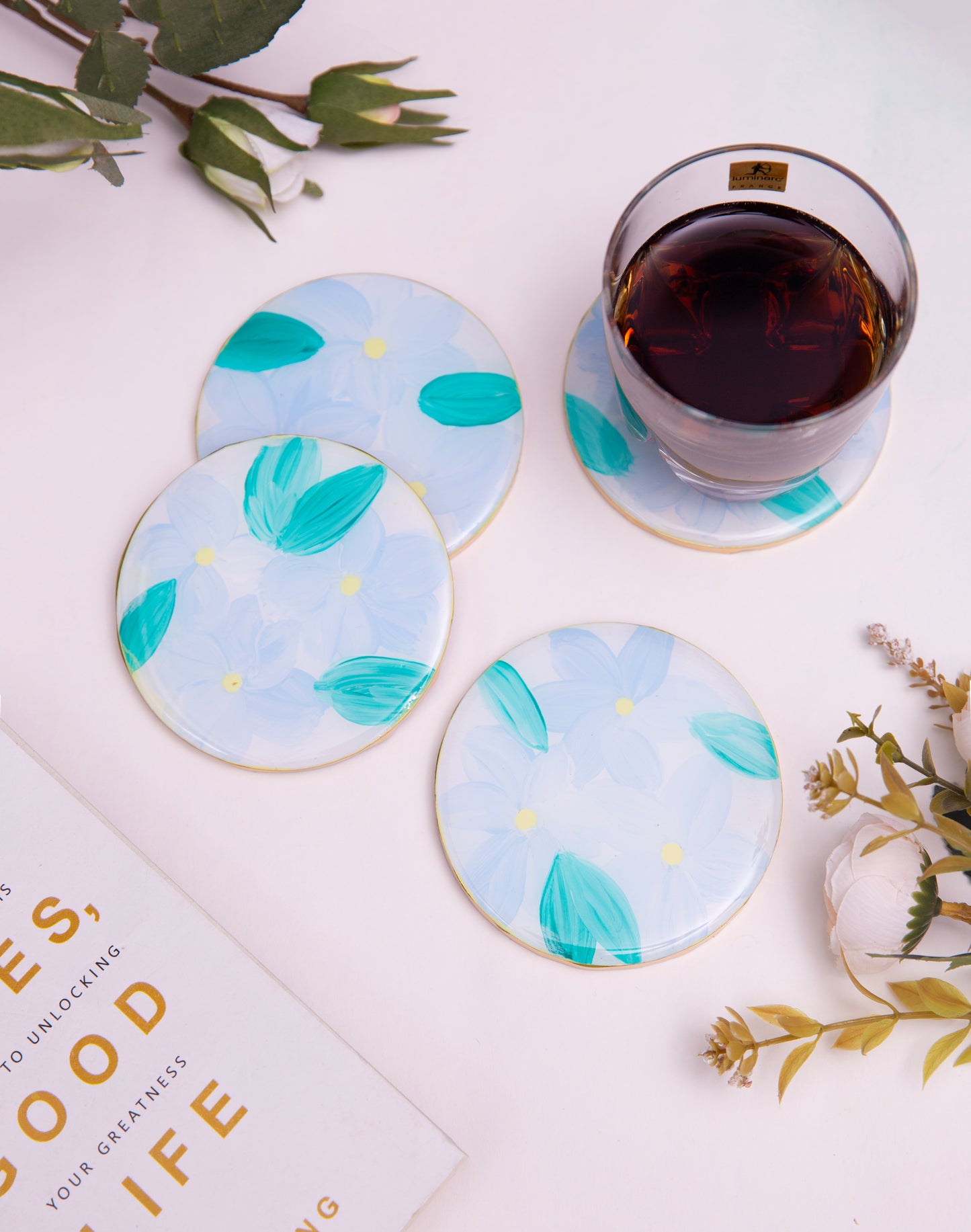 Neelpatra Hand-Painted Coaster