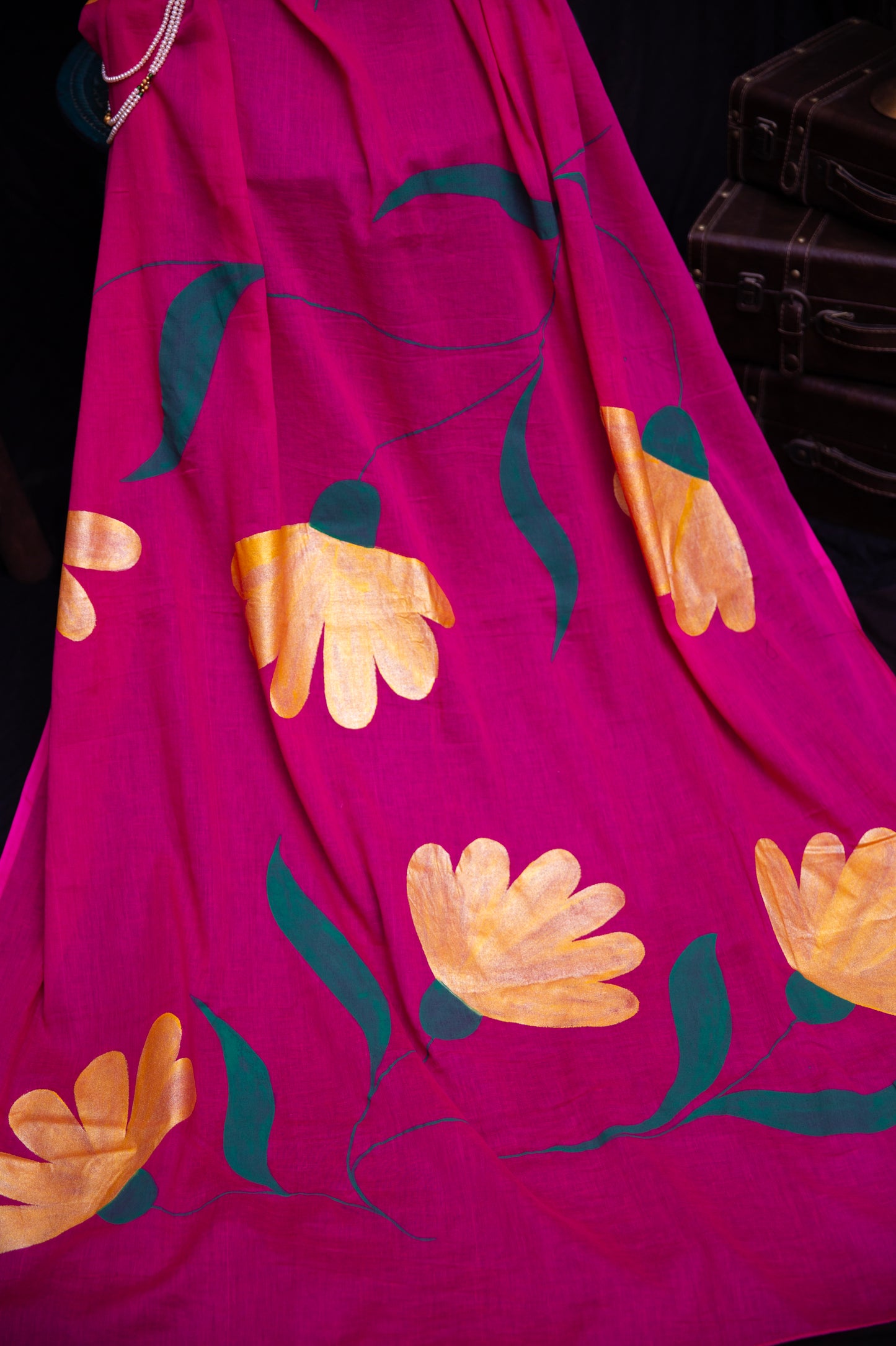 Rose Royale Handpainted Saree